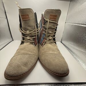 TOMS  Beige Suede Chukka Boots with Multicolor Side Panels
